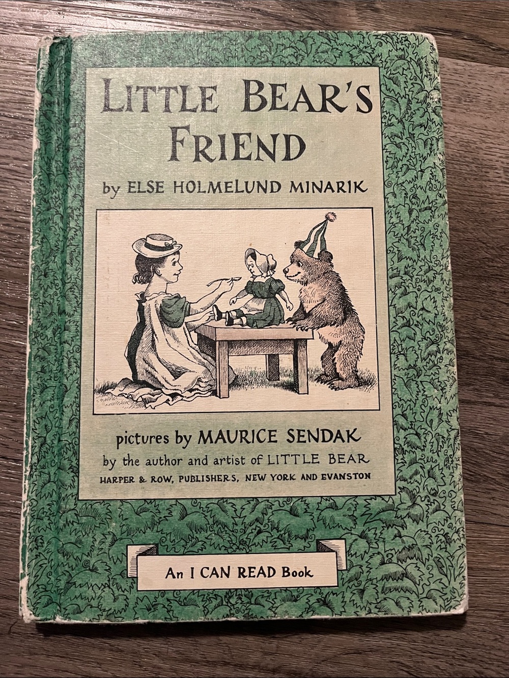 Vintage I Can Read Little Bear's Friend Book- Green Hardcover
